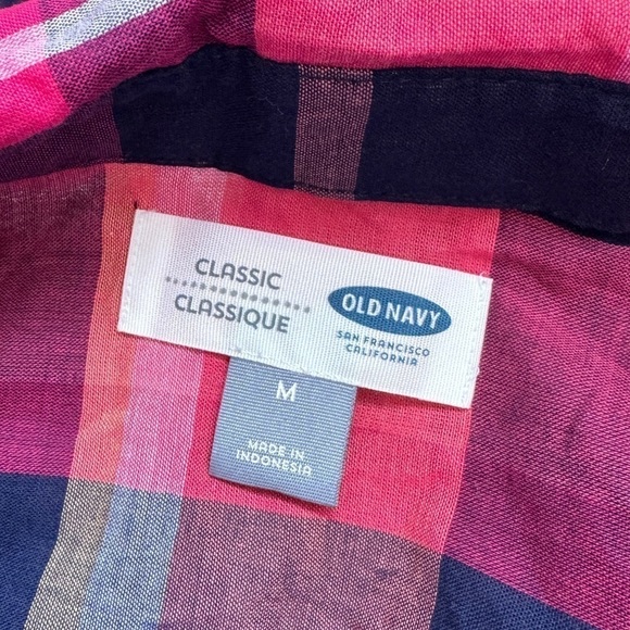 Old Navy Classic Plaid Lightweight Sheer Button Up (M) - Picture 6 of 7